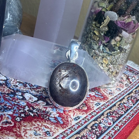 Rare Bloodshot Hypersthene Pendant Solid Sterling - Picture 7 of 7